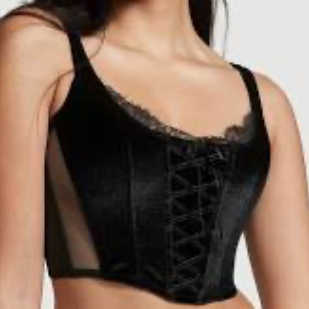 Victoria's Secret Black Lace-Up whimsigoth corset